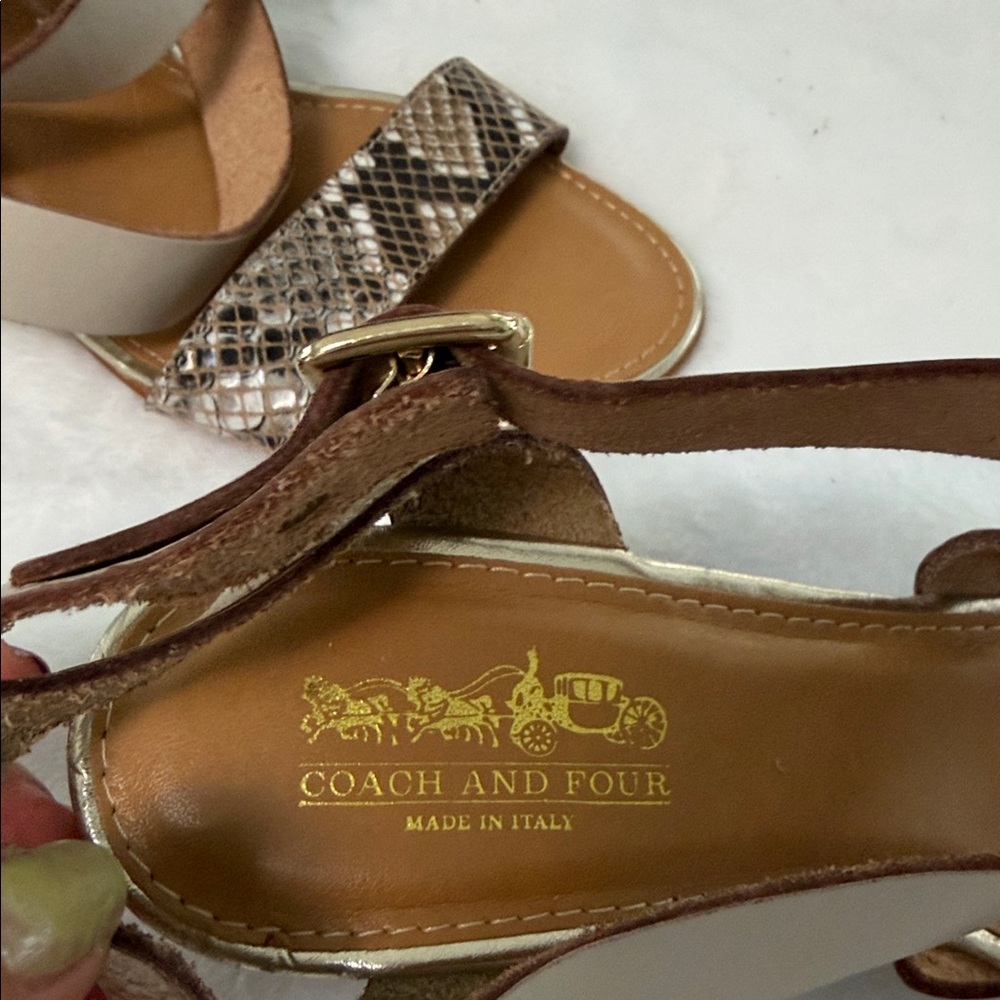 Coach and Four Brown and Snakeskin Sandals